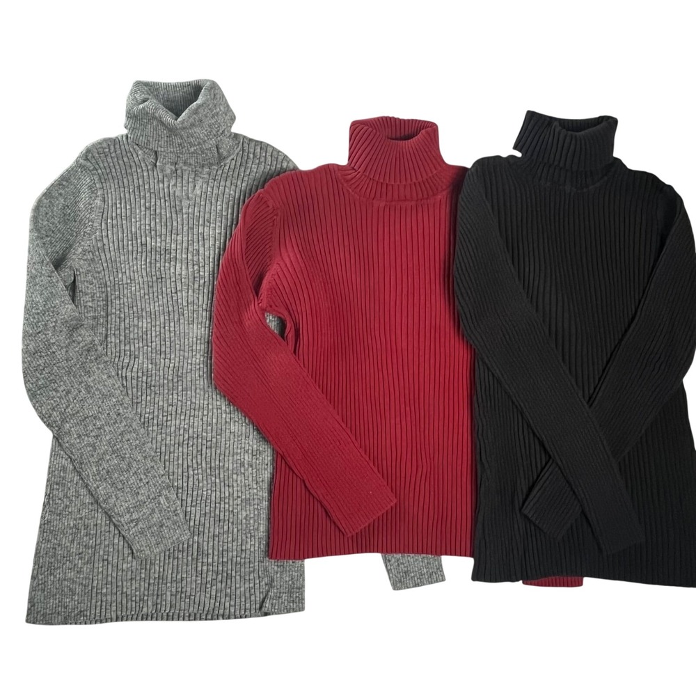 Ruff Hewn Cotton Turtleneck Sweaters Lot‎ of 3 XL Minimalist